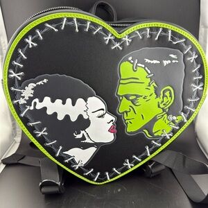 Rock Rebel Universal Monsters Bride & Frankenstein Heart Mini Backpack